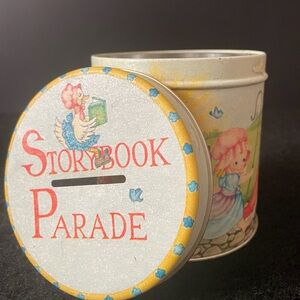 Vintage Storybook Parade Tin Bank
